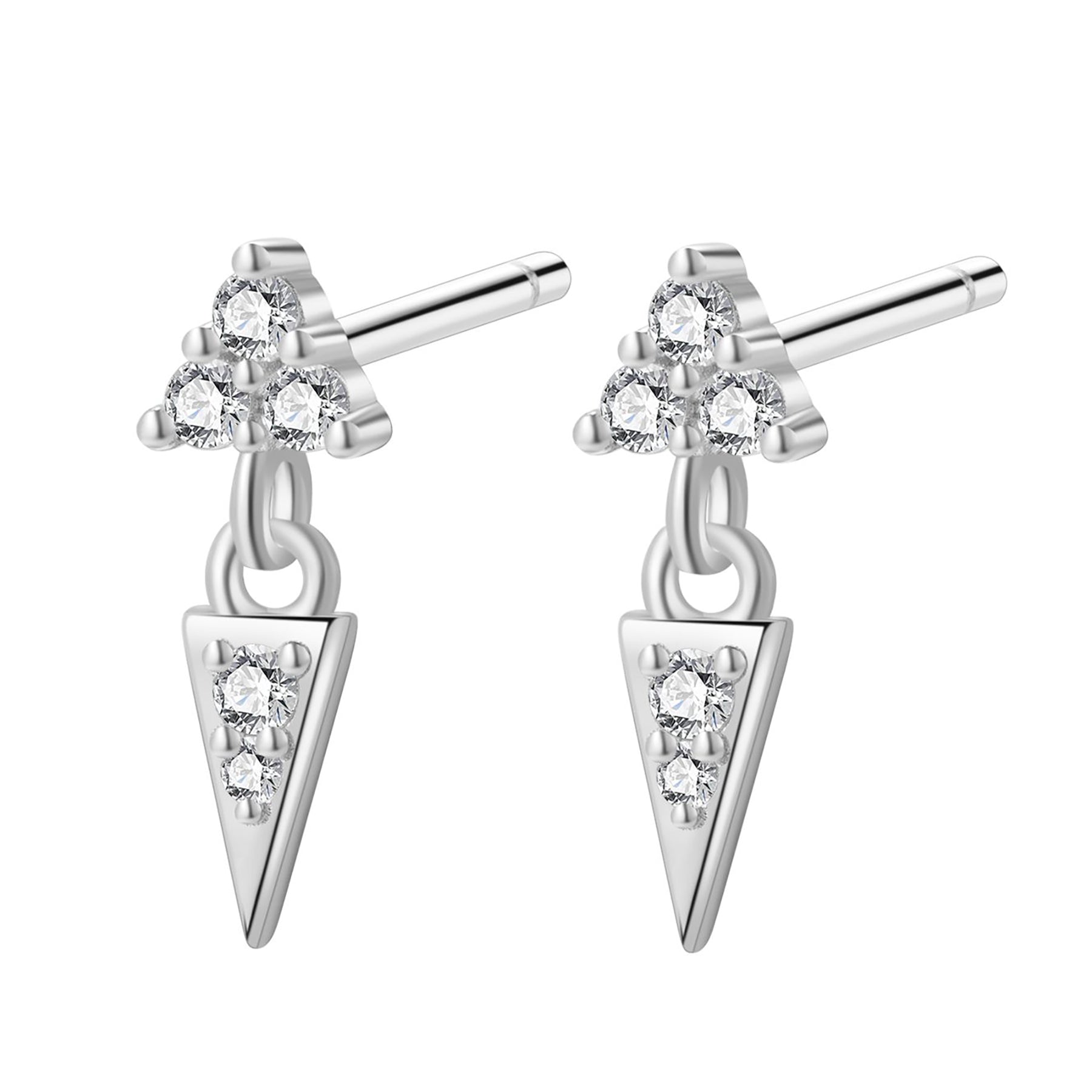 Boucles d’Oreille Trinity et Pointe Sterling Argent